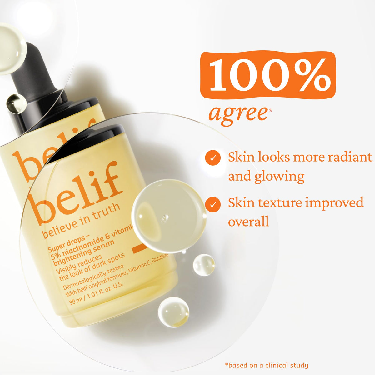 belif Niacinamide 5% & Vitamin C Serum packaging for daily use.