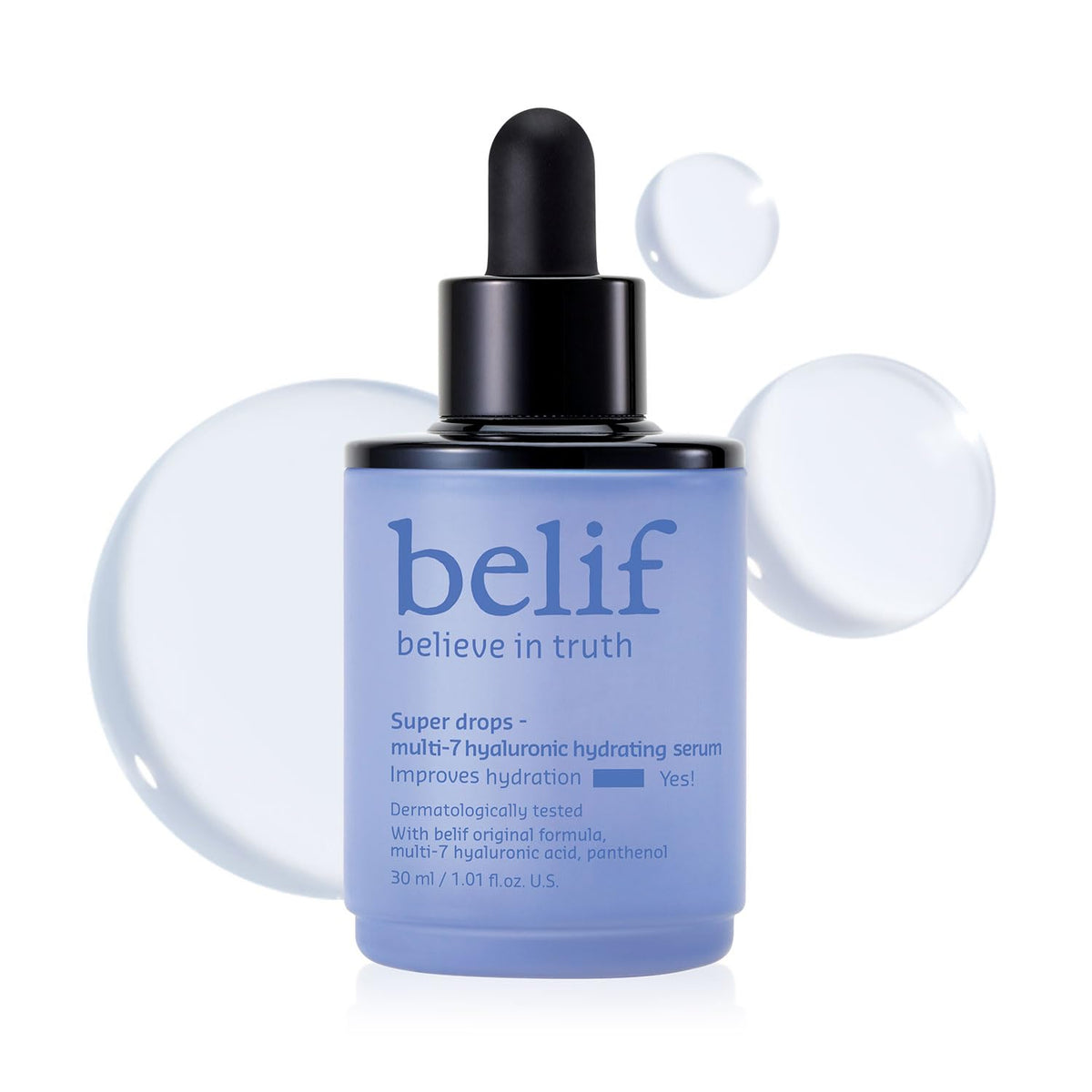 belif Super Drops Multi-7 Hyaluronic Serum bottle for all-day hydration