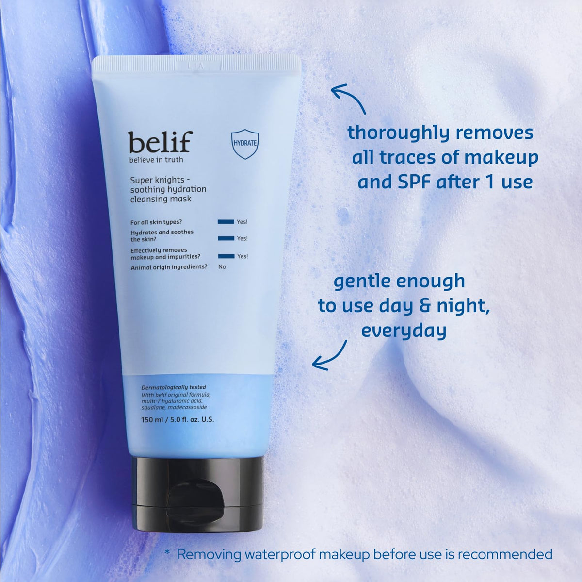 belif Super Knights hyaluronic acid highlight hydrates skin deeply.