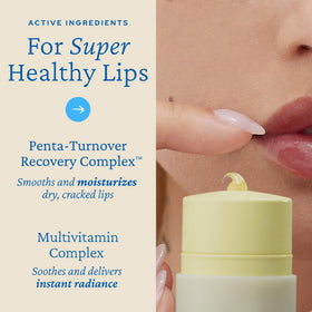 belif Lipcerin application visual demonstrates easy glide and quick hydration
