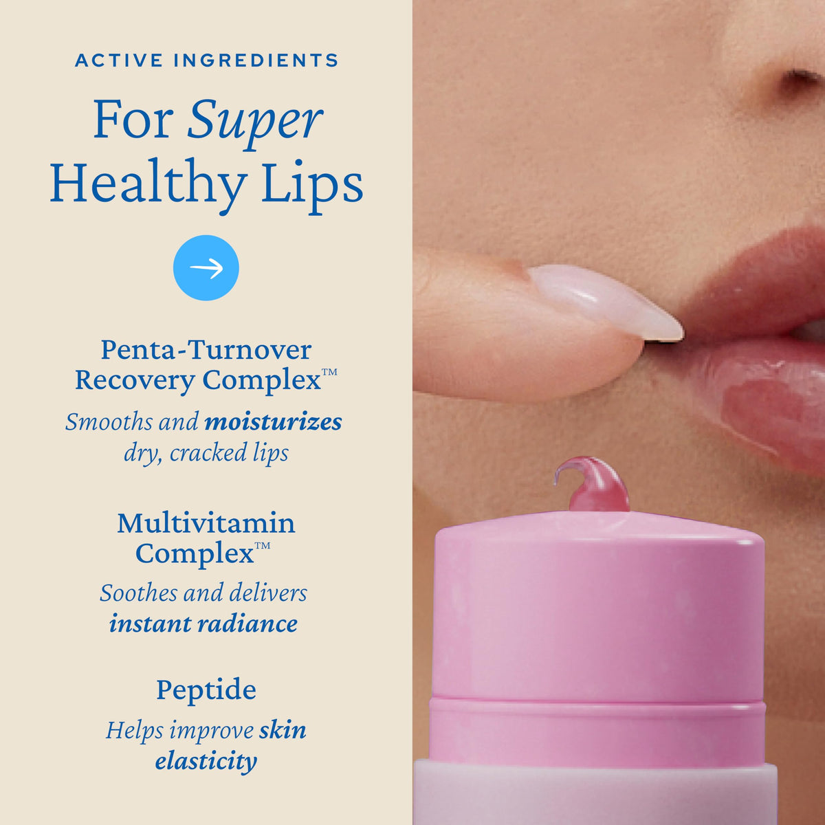 Belif Lipcerin Berry Plump Texture on lips for smoothness