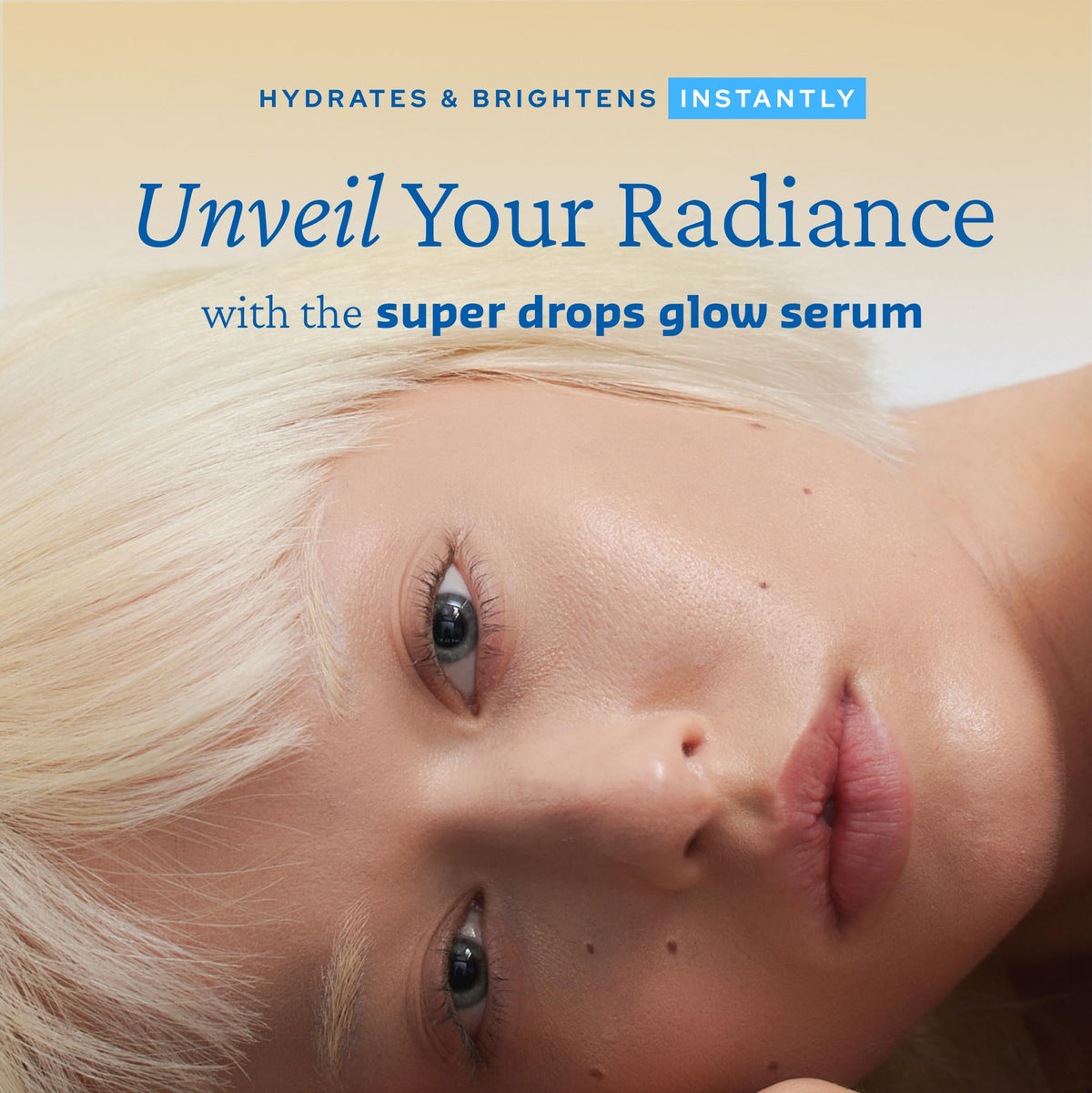 Belif Vitamin C Golden Glow Serum applying to the face for instant dewy glow.