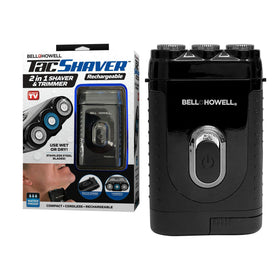 Bell+Howell Tac Shaver compact design for travel and everyday use.