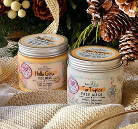 Shea butter swirl in Hello Glow mask indicating moisturizing softness