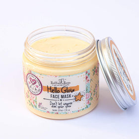Spa-like application scene with Hello Glow mask ready for use