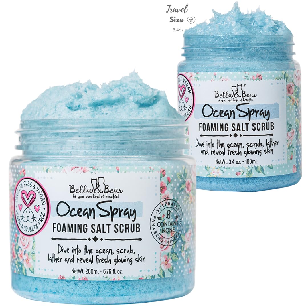 Ocean Spray Scrub shelf display showcasing premium skincare ritual.