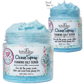 Ocean Spray Scrub shelf display showcasing premium skincare ritual.