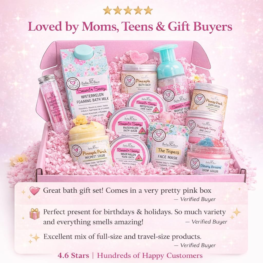 Bella and Bear Spa Gift Set travel-size bottles shown for on-the-go care
