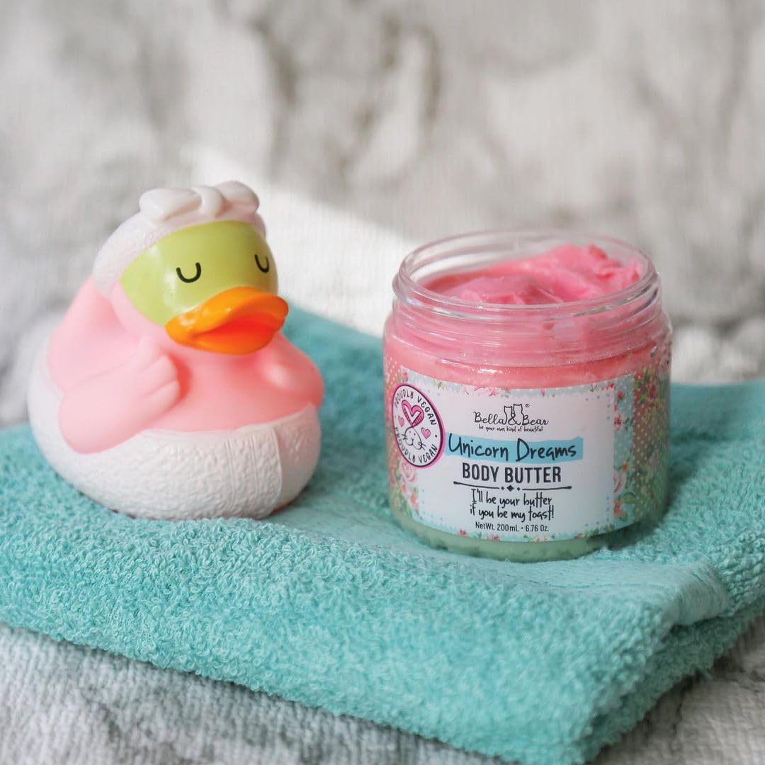 Bella and Bear Unicorn Dreams vegan cruelty-free insignia emphasizes ethical skincare