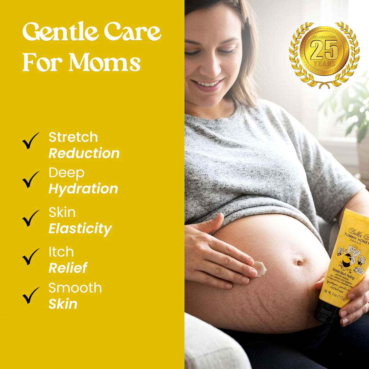 Bella B Tummy Honey Cream applied to skin to soothe itching