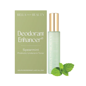 Bella Skin Beauty Deodorant Enhancer spray bottle with spearmint for refreshed underarms and longer-lasting deodorant