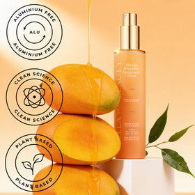 Bella Skin Beauty travel-size mango-toner bottle for gym bag prep and underarm refresh.