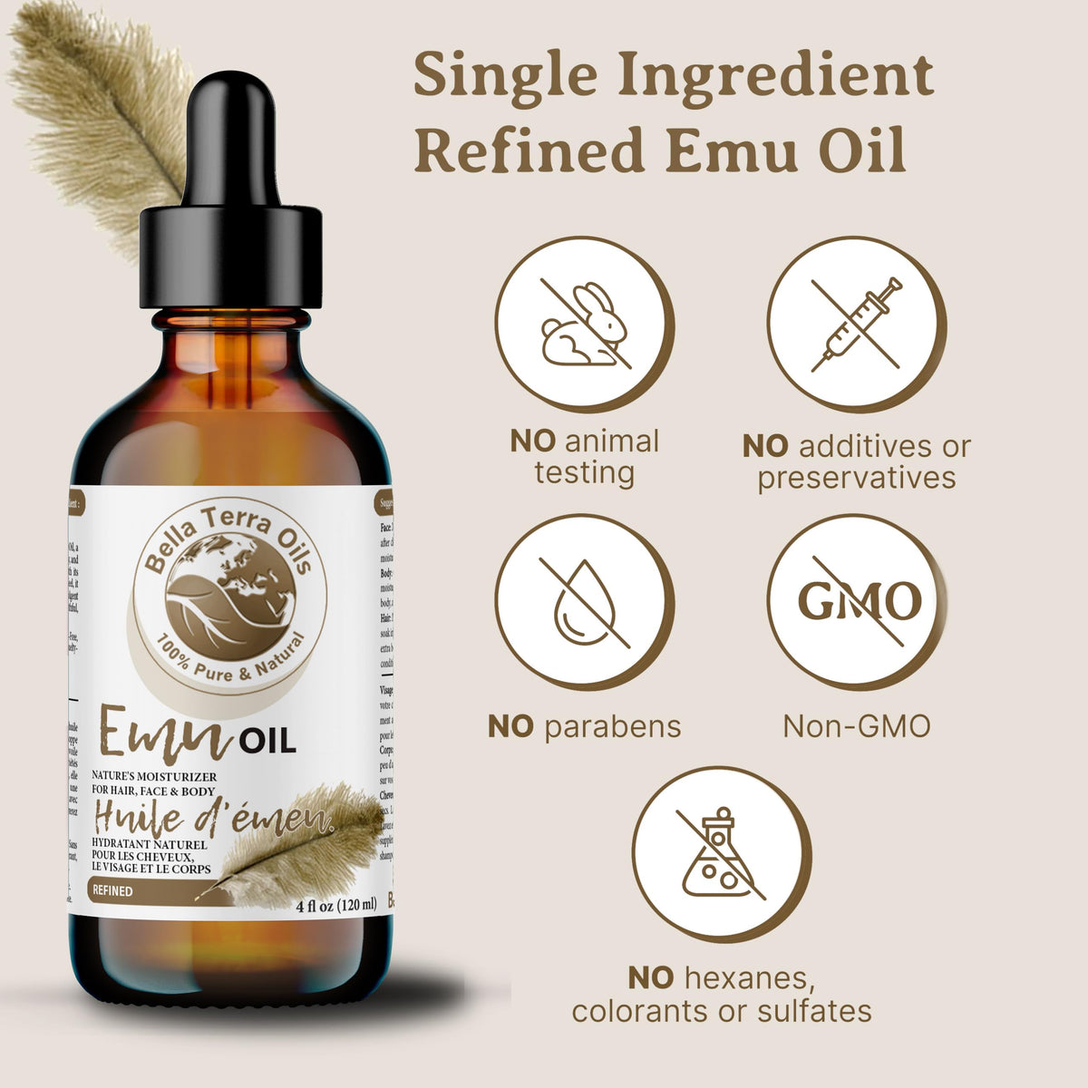 Bella Terra Emu Oil on skin for daily hydration and glow