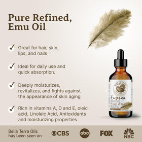 Bella Terra Emu Oil texture close-up showing silky consistency