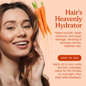 Bella Terra Oils carrot seed oil ingredient panel suggests nutrient-rich formula for skin.