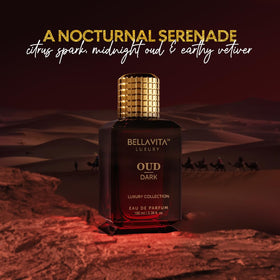 Bella Vita Luxury DARK OUD close-up highlighting rich oud notes.