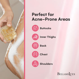 BellamiLuxx butt acne soap bar lather close-up