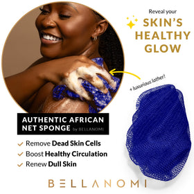 Bellanomi baby blue African net sponge for daily cleansing and exfoliation