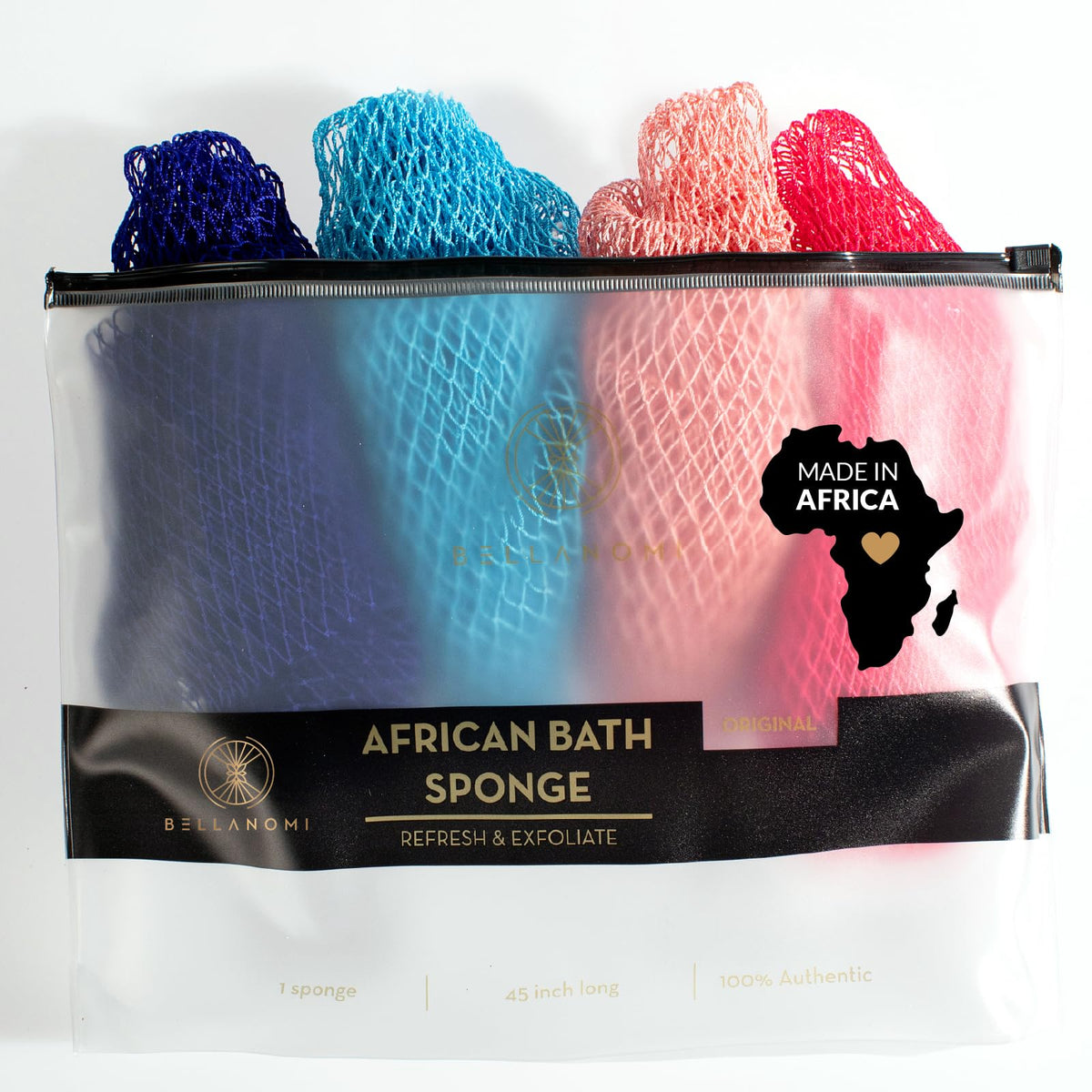 Bellanomi navy blue African net sponge for back scrubbing and exfoliation