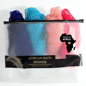 Bellanomi navy blue African net sponge for back scrubbing and exfoliation