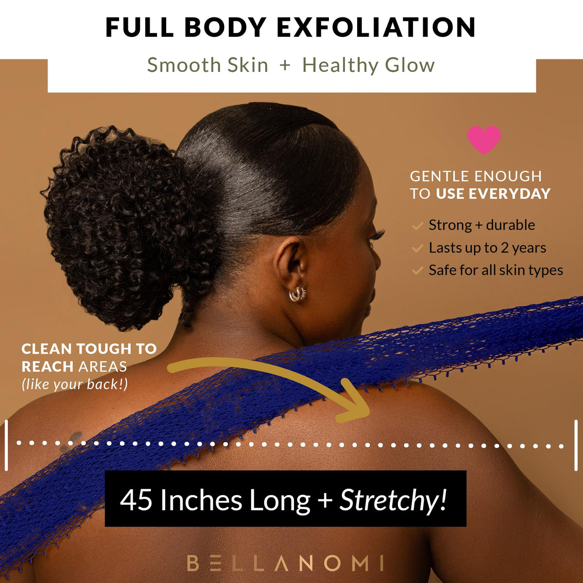 Bellanomi pink African net sponge for luxurious suds and bath routine