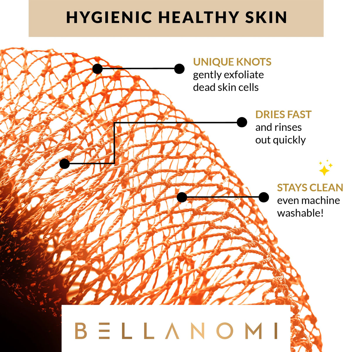 Durable, quick-drying Bellanomi sponge designed for repeated use and hygiene