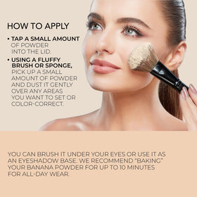 Bellapierre Banana Setting Powder applied during baking for longer wear.