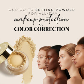 Bellapierre Banana Setting Powder brightens complexion with a soft yellow tint for a radiant base.
