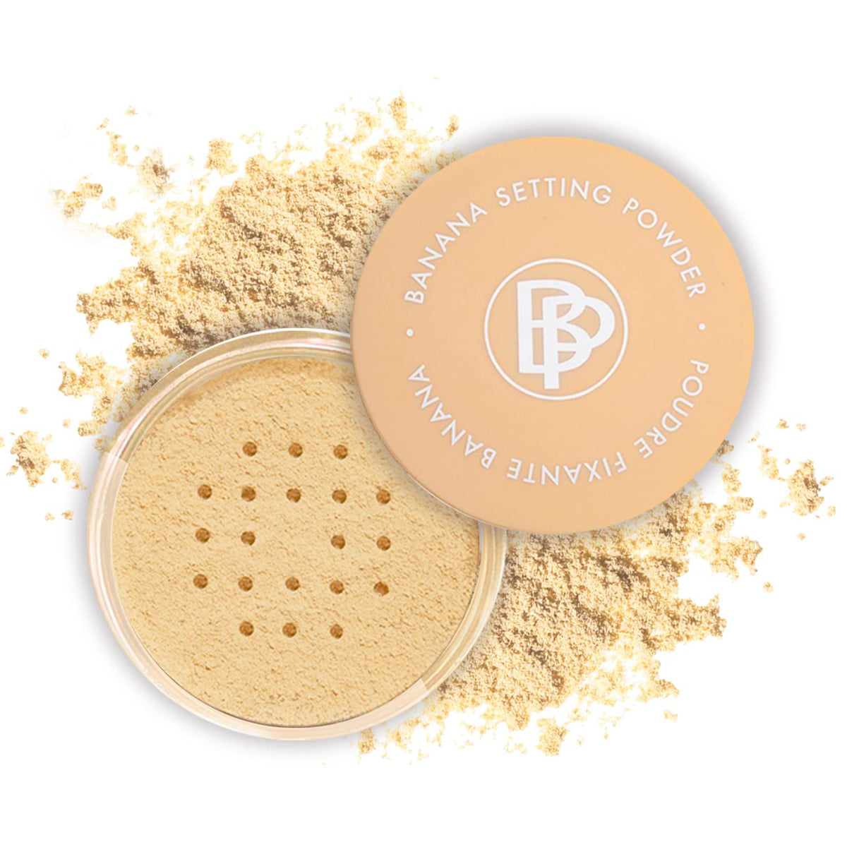 Bellapierre Banana Setting Powder compact ready for long-lasting makeup hold.