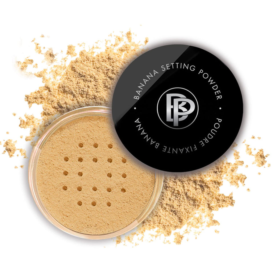 Bellapierre Banana Setting Powder packaging shows talc-free formula for everyday wear.