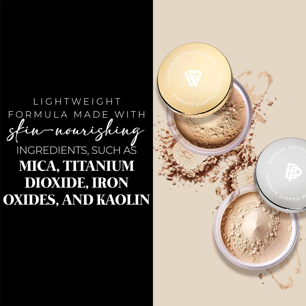 Under-eye application with Bellapierre Banana Setting Powder minimizes shadows and creasing.