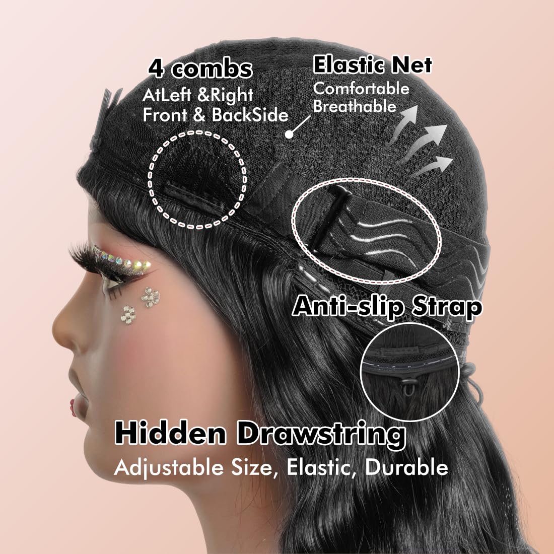 Bellarayine flip-over half wig for quick, versatile styling.