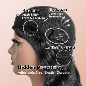 Bellarayine flip-over half wig for quick, versatile styling.