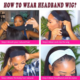 Bellarayine headband wig back view highlighting adjustable cap and security