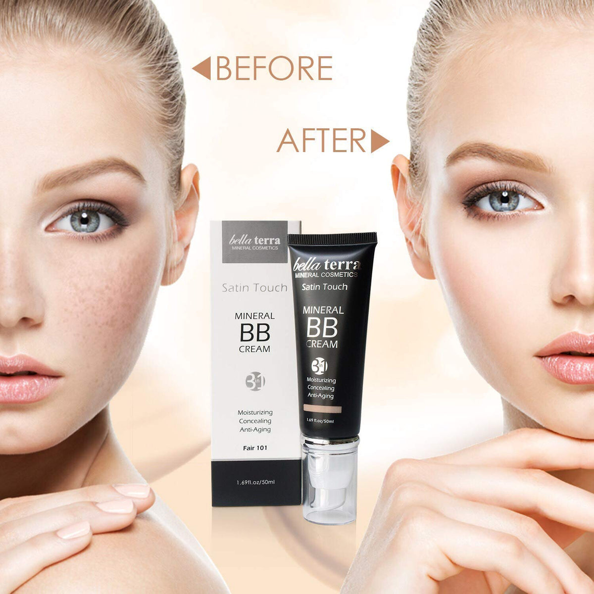 Bellaterra Cosmetics BB Cream blend on skin for seamless natural look