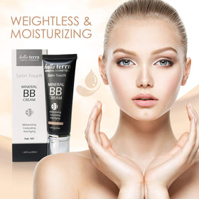 Bellaterra Cosmetics BB Cream matte finish close-up highlights shine control
