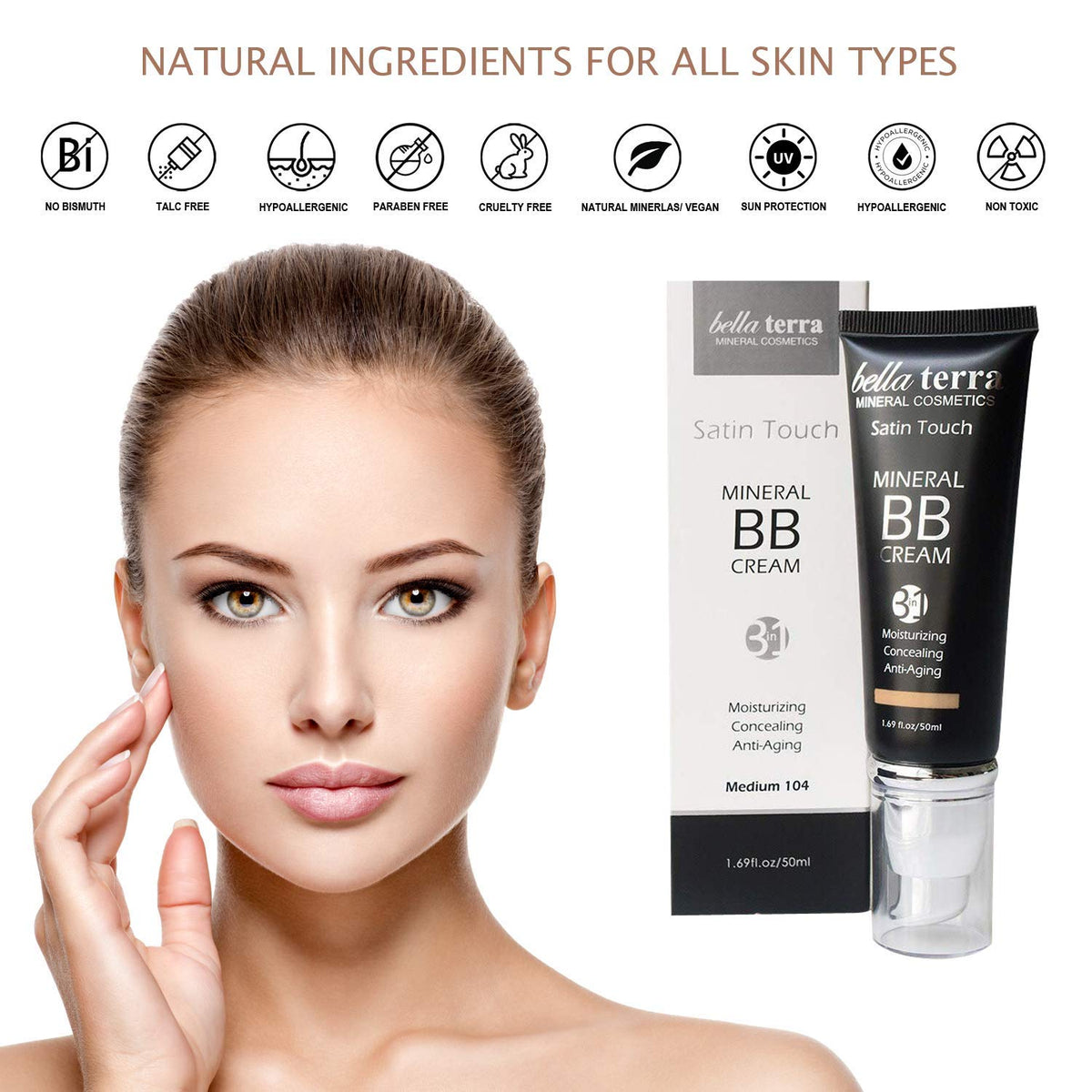 Bellaterra BB Cream swatches reveal even skin tone and buildable coverage.