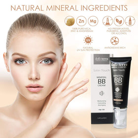 Bellaterra Cosmetics BB Cream swatch Fair 101 evens tone and buildable coverage