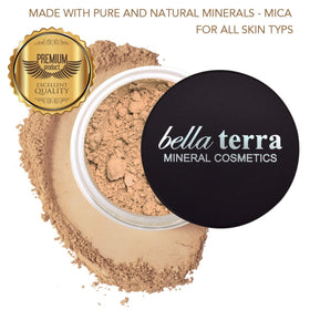 Bellaterra Nutmeg powder texture closeup for breathable coverage