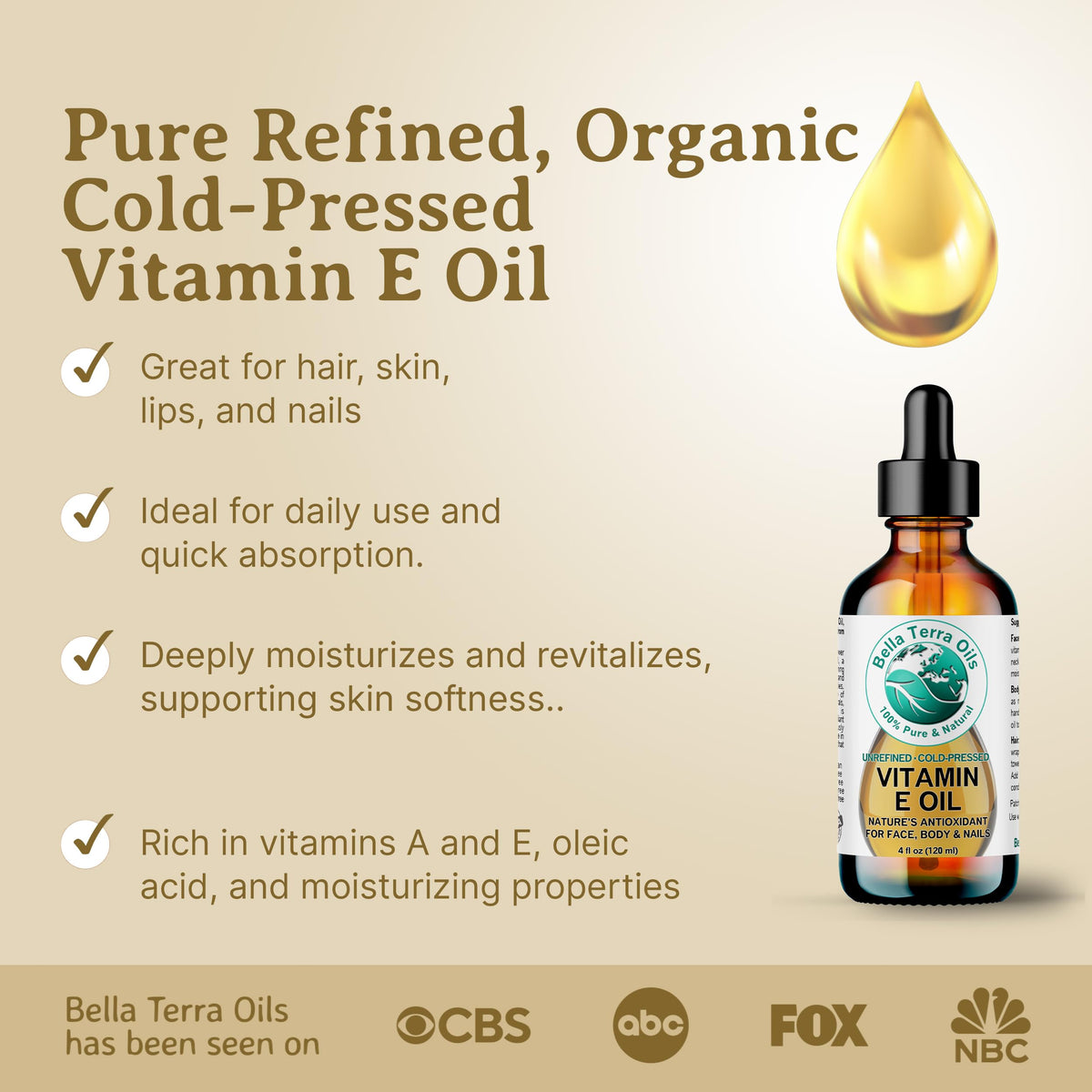 Bella Terra Oils Organic Wheat Germ source antioxidant-rich base for skin vitality.