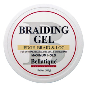 Bellatique Braiding Gel applied on edges for a smooth finish