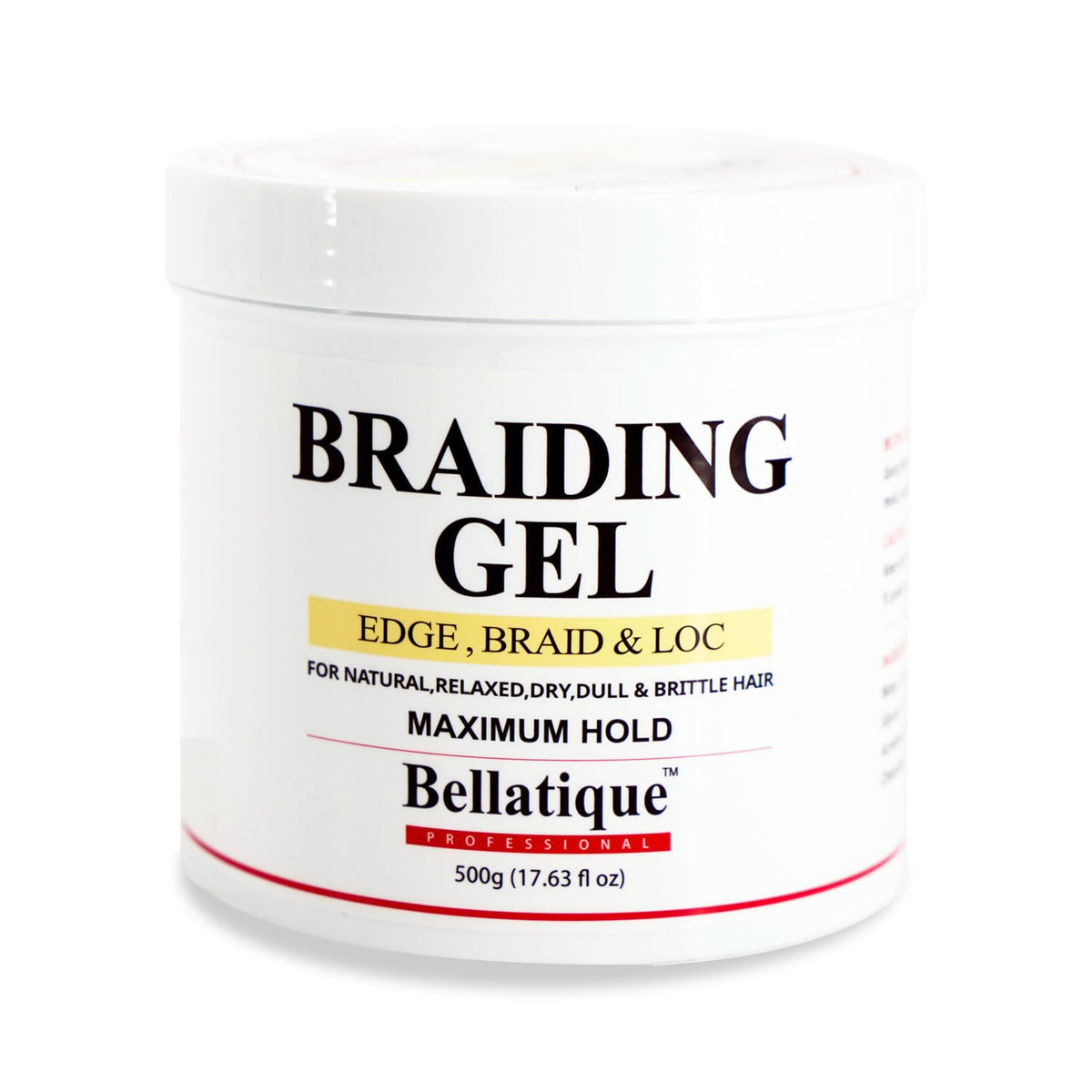 Bellatique Braiding Gel bottle offering maximum hold for all hair types