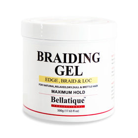 Bellatique Braiding Gel bottle offering maximum hold for all hair types