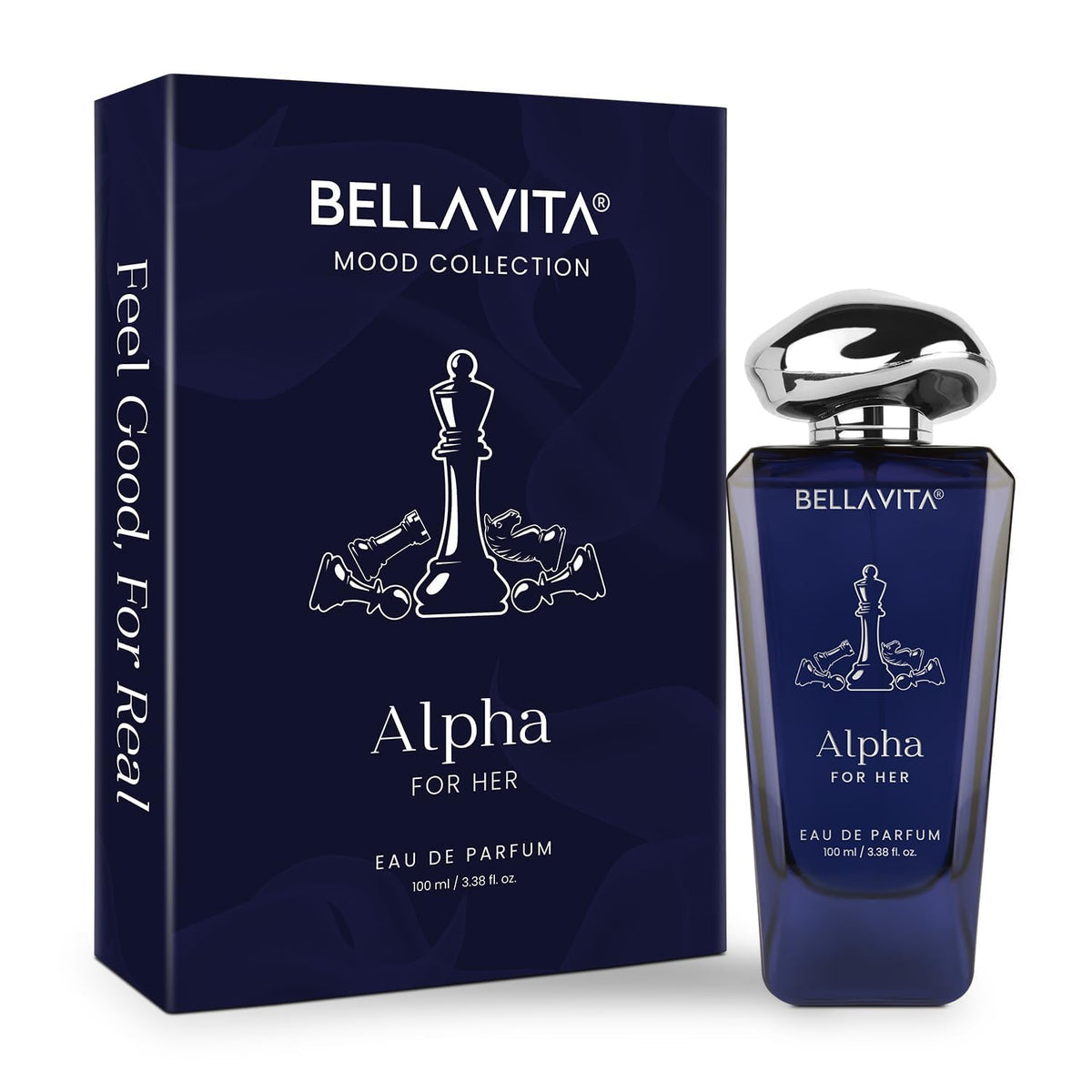 Bellavita Alpha for Her bottle; long lasting chypre-floral fragrance for daily elegance.