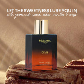 Bellavita Devil engraved-cap bottle adds a touch of refined luxury.
