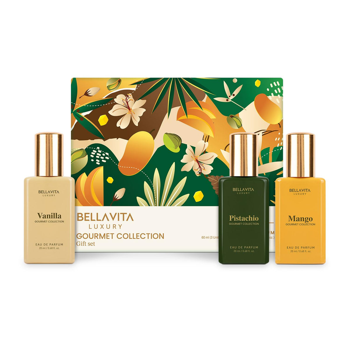Bellavita Vanilla bottle close-up, creamy warmth for daily wear.