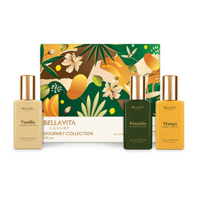 Bellavita Vanilla bottle close-up, creamy warmth for daily wear.