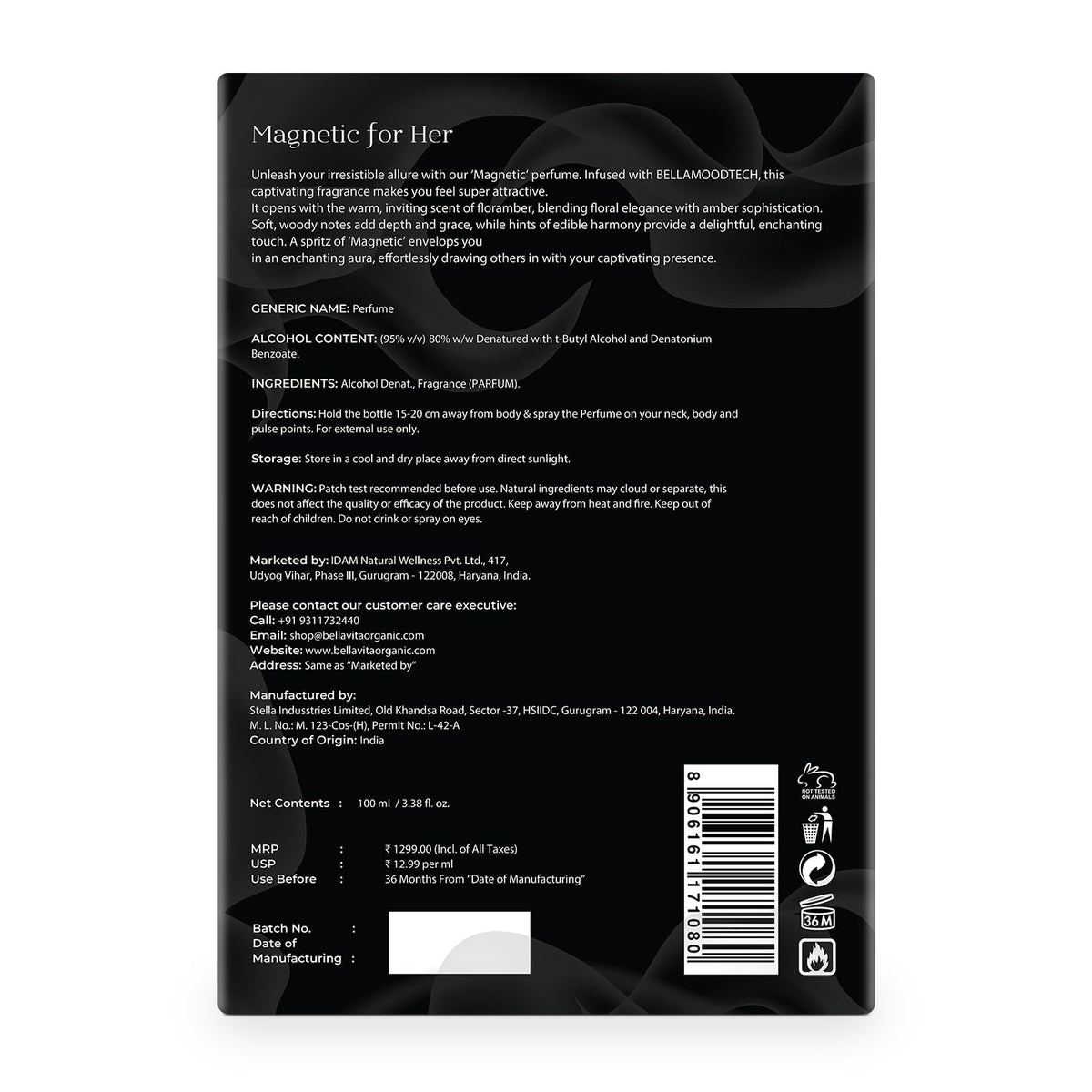 Bellavita Magnetic for Her packaging detail signals luxury quality.