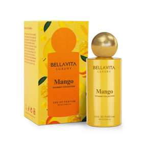 Bellavita Mango EDP bottle showing tropical elegance for daily wear.