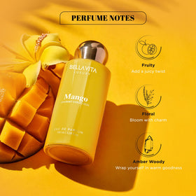 Bellavita Mango EDP top notes image highlights bright orange blossom opening.